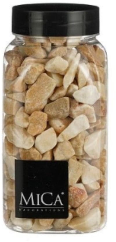 Mica Decorations decoratie stenen - 650ml - lichtbruin mix - hobby steentjes - sier stenen