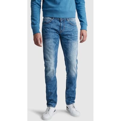 PME legend blauwe heren jeans   Nightflight   Rinsewash wassing   Regular fit   Steekzakken   Knoop- en ritssluiting   Duurzaam Blauw 32/32