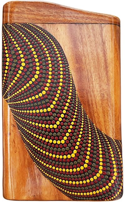 LIDAH® Didgeridoo Instrument - Box Travel Digeridoo - 22 cm - Compacte Australian Muziekinstrumenten - Handgeschilderd Mahonie