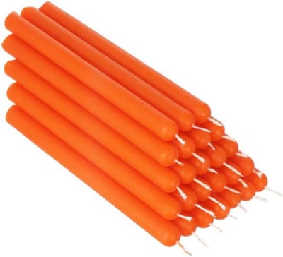 Tafelkaarsen Bijenwas - Gekleurde Kaarsen - Sfeer Creëren - Roetvrij Brandend - 25 Stuks 12cm - Oranje