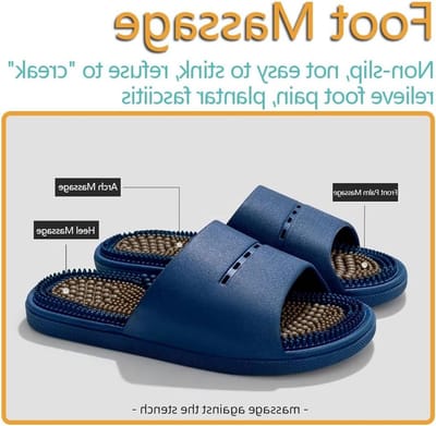 Massage Slippers - Voetreflex Schoenen - Voetverzorging Thuis - Acupressuur Knoppen - 23.5 cm Lengte - Blauw