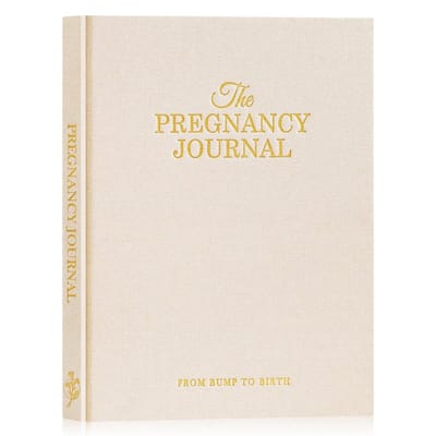Dailygoods- Zwangerschapsdagboek 156 pagina's - Herinneringsboek - Linnen - Cadeau voor aanstaande moeders - Bloemenmotieven - Mijlpaalpagina's