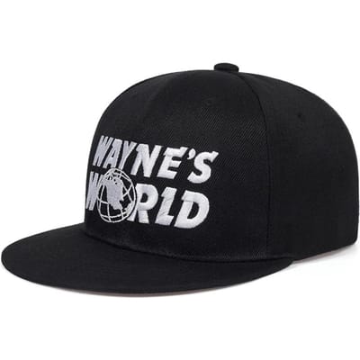 Unisex Wayne's World Borduur Hip-Hop Hoeden Lente En Herfst Buiten Verstelbaar Casual Baseballpetten Zonbescherming Hoed Sportpet zwart