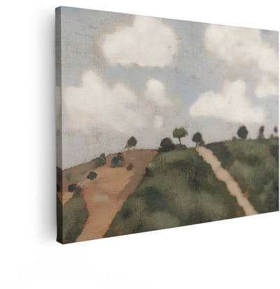 Artaza Canvas Schilderij Natuur - 40x30 cm - Wanddecoratie Glooiend Landschap - Muurdecoratie Bos - Kamer Accessoires Landelijk