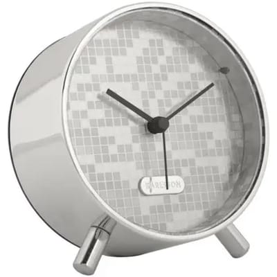 Karlsson Wekker Disco - Zilver - Ø11cm - Scandinavisch - Wekker voor slaapkamer - Wekkers