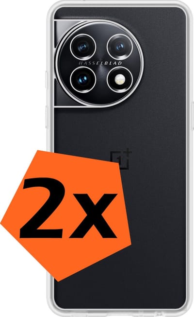 Hoes - 2 Stuks - Geschikt voor OnePlus 11 - Sterk & Shockproof - Case Siliconen - Back Cover - Telefoon Hoes - Transparant