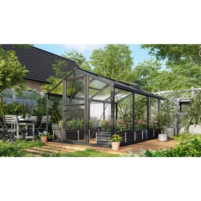 Vitavia Tuinkas Kit Deimos - Polycarbonaat-veiligheidsglas - 10mm - 11,2m² - 430,6x260,3x114cm - Zwart