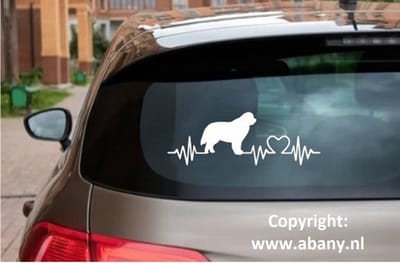 Sint bernhard - rashondensticker 3x  - hondenlijn – hondenriem - Doglove - Abany quality design