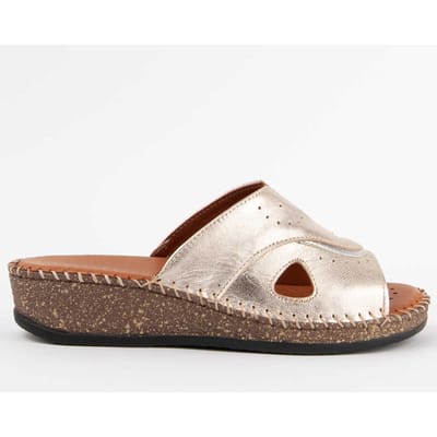 Purapiel Sandalen Met Een Sleehak Leida3 Goud
