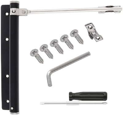 Dailygoods - Deursluiter - Automatische deurveer - Stijlvol en veilig - Zwart - Roestvrij staal - Voor binnen en buiten - Geschikt voor huizen en kant...