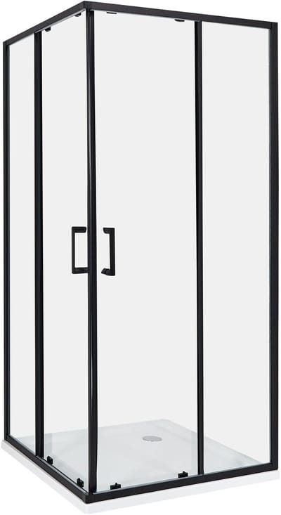TELA - Douchecabine - Zwart - 90 x 90 x 185 cm - Veiligheidsglas