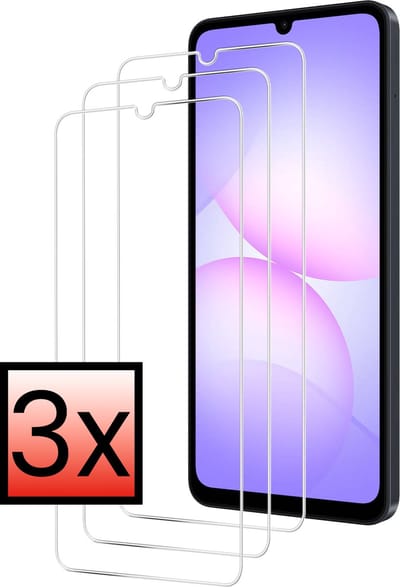 Screenprotector - 3 Stuks - Geschikt voor Samsung Galaxy A07 - Extra Sterk - Beschermglas - Gehard Glas - Tempered Glass - Screen Protector - Bescherm Cover
