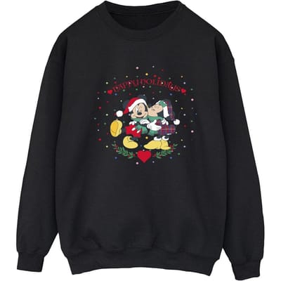 Disney Dames/Dames Mickey Mouse Mickey Minnie Kerstmis Sweatshirt (Zwart)