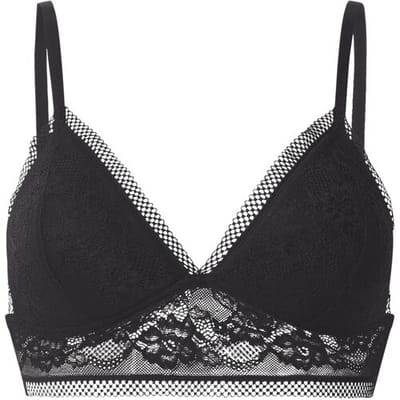 ESMARA Dames bralette met kant, zonder beugels (Zwart, S (36/38))