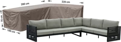 Raffles Covers beschermhoes loungeset / hoekbank (L-vorm) - 220 x 280 H: 70 cm - RHS280220right - Hoes voor hoekbank met ongelijke zijden - Lange zijde rechts (vanaf zitpositie)