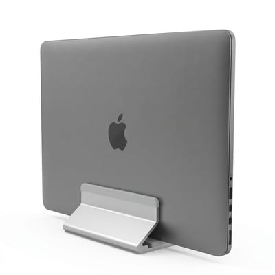 Mastersøn Verticale Laptop Standaard - Verstelbaar - Aluminium - Ruimtebesparend - Zilver