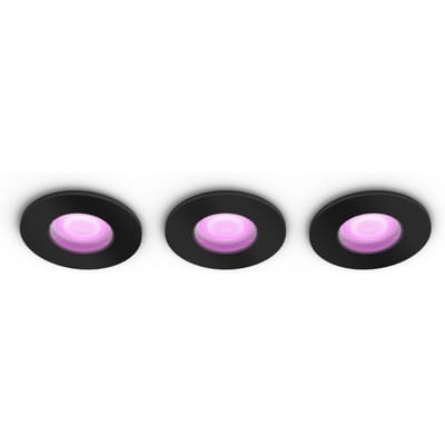 Philips Hue Xamento badkamer inbouwspot White and Color - Zwart - Rond 3-pack