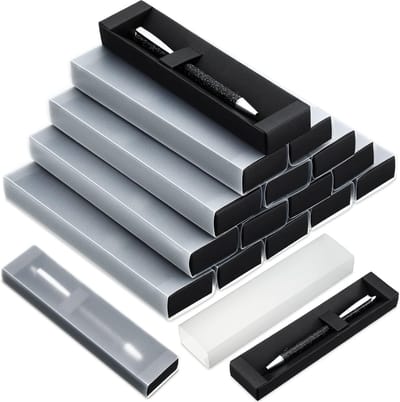 Zwarte Geschenkdozen - Pennen Etuis - Cadeau Verpakken - Doorzichtige Vensters - 18x3.6x1.8 cm - Zwart