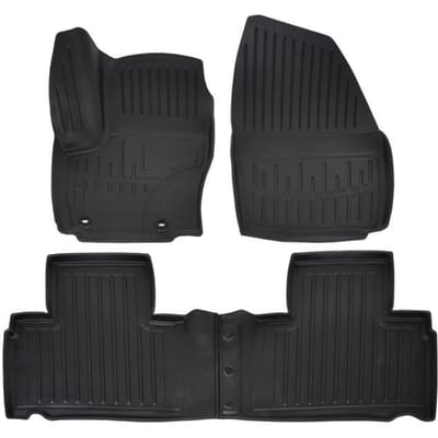 Tapis de sol - SCOUTT - Ford S-Max 2006-2014 - Caoutchouc Premium - Sur mesure - Noir noir