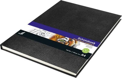 Kangaro schetsboek A4 - zwart - hardcover - 140 blanco pagina's - 120 grams papier - schetsblok