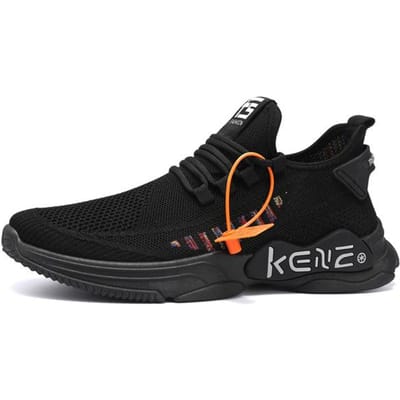 Nouvelles Chaussures de Course Décontractées pour Hommes, Couleur Unie Simple, Maille Respirante Flick, Marche et Cyclisme, Fitness Sportif, Loisirs, 39 -44, Sortie d'Usine 41 noir
