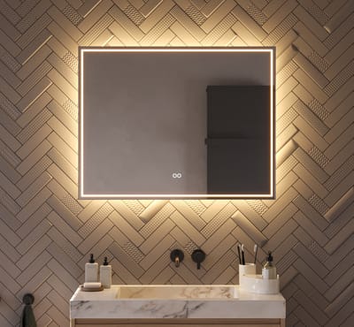 Schaere - Badkamerspiegel - Directe en Indirecte Verlichting - Spiegel Verwarming - Instelbare Lichtkleur - Dimfunctie - 90×70 cm