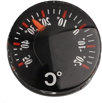 Kunststof Thermometer - Temperatuurmeter Binnen - Klimaat Bewaken - Hoge Nauwkeurigheidsschaal - 20 mm - Zwart