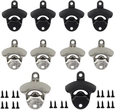 Dailygoods- Flesopener Hoogwaardig Zinklegering - Flesopener Muur - Vintage Flesopener - Keuken/Bar - 8 cm - Inclusief Schroeven - Wandflesopener