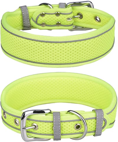 Dailygoods- Hondenhalsband Ademend - Reflecterende Hondenhalsband - Zacht Gewatteerd - Verstelbaar - Mesh Stof - Geschikt voor Nek 39-61CM - Hondentuig