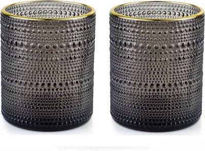 SET RITA GRIJZE Kandelaars ( 2 stuks ) DIA10CM X H12,5CM