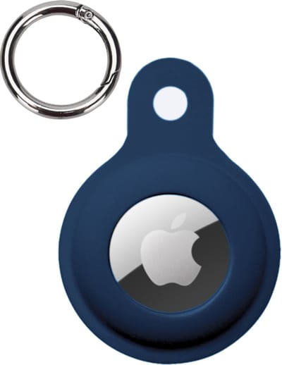 Hoesje Geschikt voor Apple AirTag 2 Hoesje Case Hoesje Geschikt voor Apple AirTag 2e generatie Sleutelhanger Siliconen Hoes - Donkerblauw