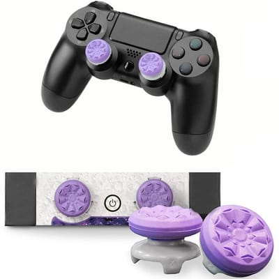 Poignées de pouce pour manette Sony PS5 PS4 Extenseur de joystick Thumbstick FPS Couvercle pour manette Playstation 4 Bouchons Gaming Add- Utilisation pratique violet
