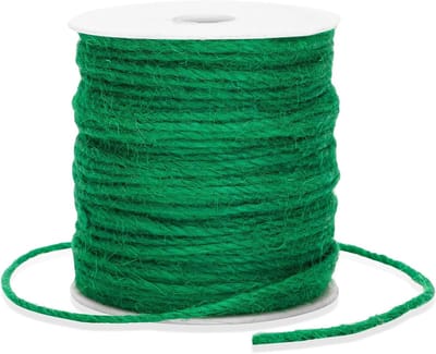 Natuurlijke Jute Touw van 100 m, Groene Jute Koord voor Tuinieren, Cadeauverpakking en Ambachten, 3 mm Dikte