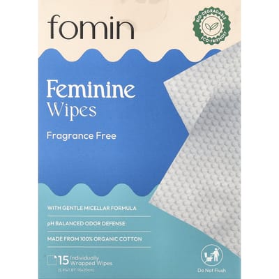 fomin, vochtige doekjes, geurloos, 15 individueel verpakte doekjes gray