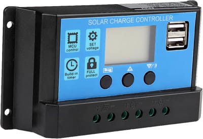 Zonnepaneel Laadregelaar - Solar Controller - Energie Management - 3-traps PWM Laden - 10 x 10 x 10 cm - Zwart