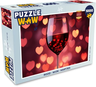 Puzzel Rood - Wijn - Hartjes - Legpuzzel - Puzzel 1000 stukjes volwassenen