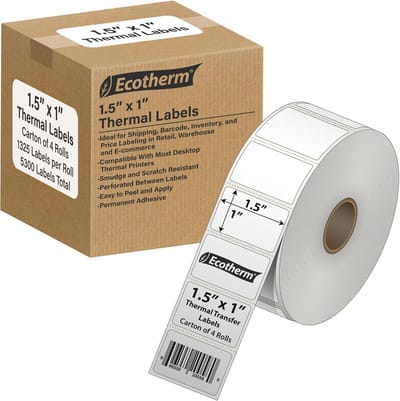 Direct Thermische Papieren Etiketten voor Zebra Printers - 4 Rollen