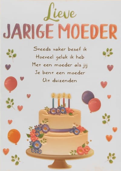 Kaart - Intense - Lieve jarige moeder - TE032-E