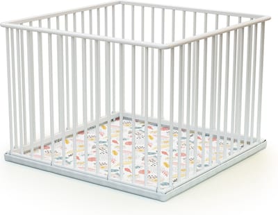 WEBABY - Houten kinderbox Wit 100 x 100 cm CUBO