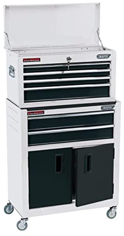 Gecombineerde Rolkast en Gereedschapskist 24 inch met 6 Lades - Wit