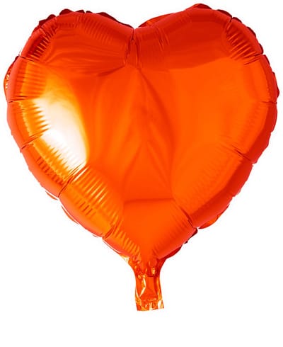 Folieballon 18'' Hartvormig Oranje - Feest Folie Ballon Helium Versiering Decoratie Hart Hartje Ballonnen