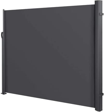 Windscherm uittrekbaar - 300x180cm - Zijluifel voor buitenterras - Terrasscherm - Uitschuifbaar - Camping - Balkon of tuin - Grijs