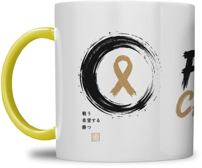 MOK | FUCK CANCER | SAMURAI WATERVERF DESIGN | GEPERSONALISEERD MET NAAM | GEEL