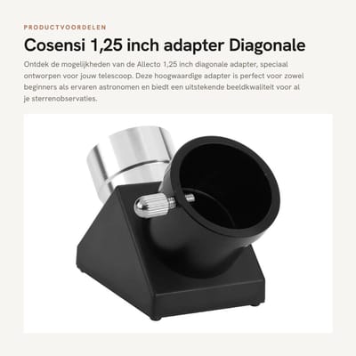 Dailygoods - 1,25 inch adapter - Diagonale telescoopadapter - Hoogwaardige beeldkwaliteit - Zwart en zilver - Geschikt voor refractor en catadioptrisc...