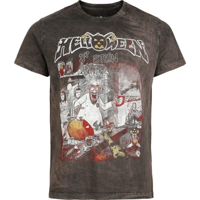 Helloween T-shirt - Dr. Stein - S tot 4XL - voor Mannen - grijs