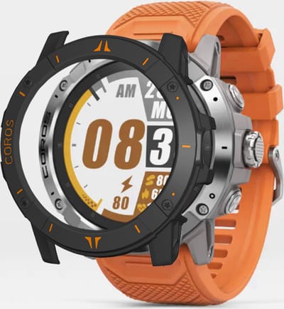 Strap-it Hard case hoesje - geschikt voor de kleinere Coros Vertix 2s (zwart met oranje)