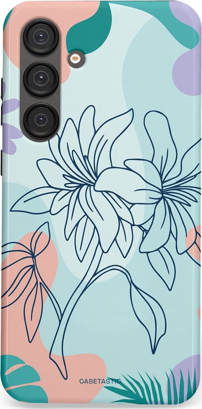 Casetastic Hoesje Geschikt voor Samsung S25 Plus - Stijlvolle Beschermende Duo-layer Case - Mint Bloemprint