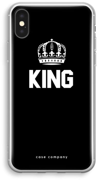 Case Company® - Hoesje geschikt voor iPhone XS hoesje - King zwart - Soft Cover Telefoonhoesje - Bescherming aan alle Kanten en Schermrand