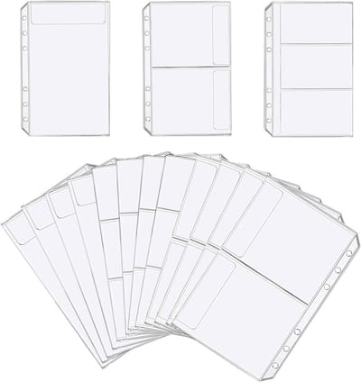 Set van 12 A6 Budgetbinders met 6 gaten, Planner Accessoires, Documenten Organizer, Waterdicht en Geschikt voor Foto's en Kaarten