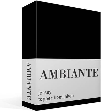 Ambiante jersey topper hoeslaken - Lits-jumeaux - Black